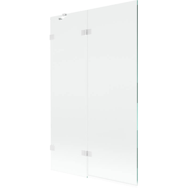 Mexen Lunar 2-wing left bath screen 110 x 150 cm, transparent, white - 897-110-100-20-00-L