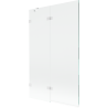 Mexen Lunar 2-wing left bath screen 110 x 150 cm, transparent, white - 897-110-100-20-00-L