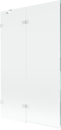 Mexen Lunar 2-wing left bath screen 110 x 150 cm, transparent, white - 897-110-100-20-00-L