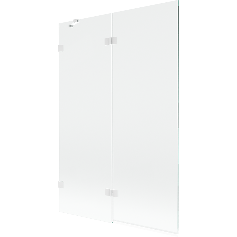 Mexen Lunar 2-panel left shower screen 120 x 150 cm, transparent, white - 897-120-100-20-00-L