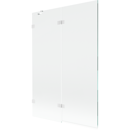 Mexen Lunar 2-panel left shower screen 120 x 150 cm, transparent, white - 897-120-100-20-00-L