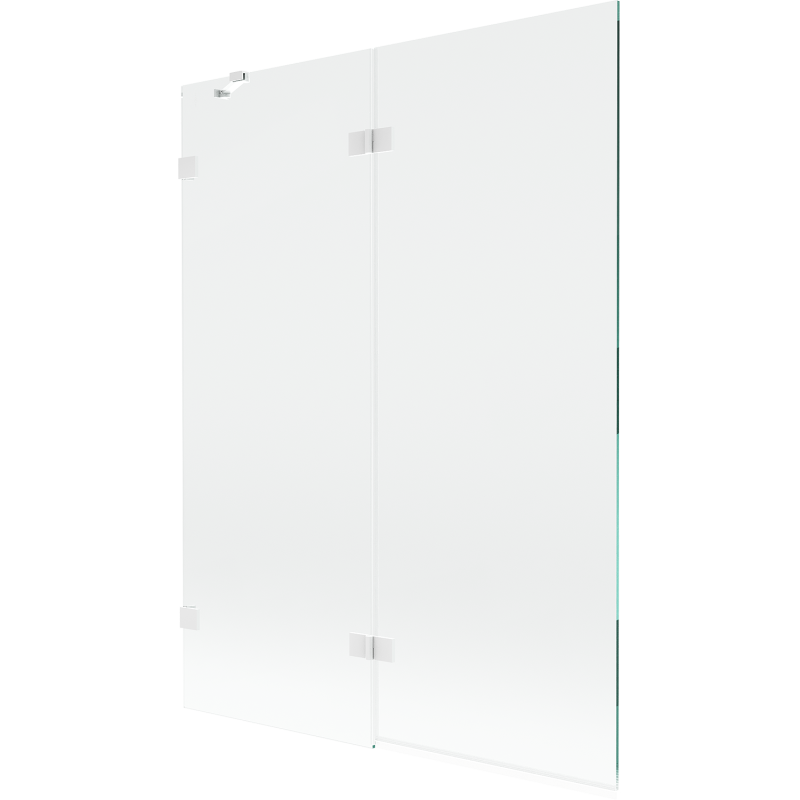 Mexen Lunar 2-panel left bath screen 130 x 150 cm, transparent, white - 897-130-100-20-00-L