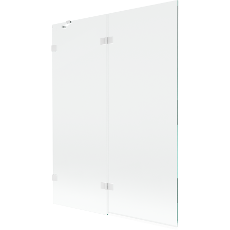 Mexen Lunar 2-panel left bath screen 130 x 150 cm, transparent, white - 897-130-100-20-00-L