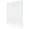 Mexen Lunar 2-panel left bath screen 130 x 150 cm, transparent, white - 897-130-100-20-00-L