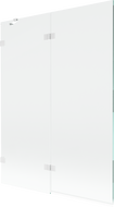 Mexen Lunar 2-panel left bath screen 130 x 150 cm, transparent, white - 897-130-100-20-00-L