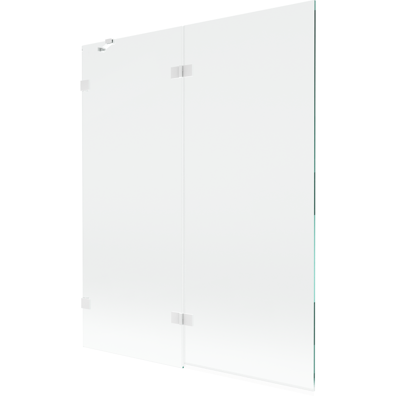 Mexen Lunar 2-wing left shower screen 140 x 150 cm, transparent, white - 897-140-100-20-00-L