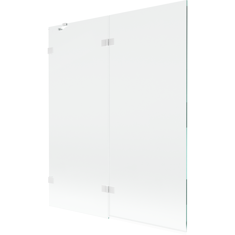 Mexen Lunar 2-winged left shower screen 140 x 150 cm, transparent, white - 897-140-100-20-00-L