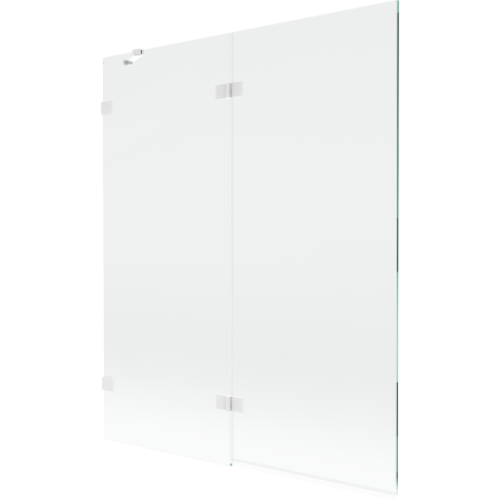 Mexen Lunar 2-wing left shower screen 140 x 150 cm, transparent, white - 897-140-100-20-00-L