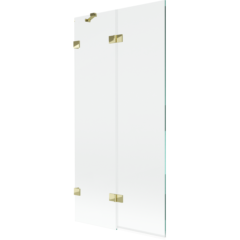 Mexen Lunar 2-wing left shower screen 90 x 150 cm, transparent, gold - 897-090-100-50-00-L