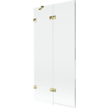 Mexen Lunar 2-wing left shower screen 90 x 150 cm, transparent, gold - 897-090-100-50-00-L