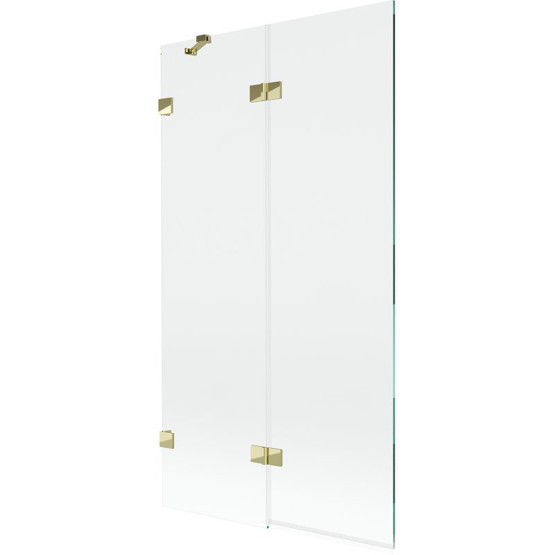 Mexen Lunar 2-panel Shower Screen Left 100 x 150 cm, Transparent, Gold - 897-100-100-50-00-L