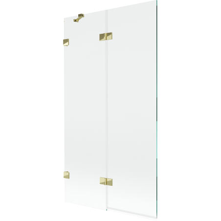 Mexen Lunar 2-panel Shower Screen Left 100 x 150 cm, Transparent, Gold - 897-100-100-50-00-L