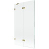Mexen Lunar 2-panel Shower Screen Left 100 x 150 cm, Transparent, Gold - 897-100-100-50-00-L