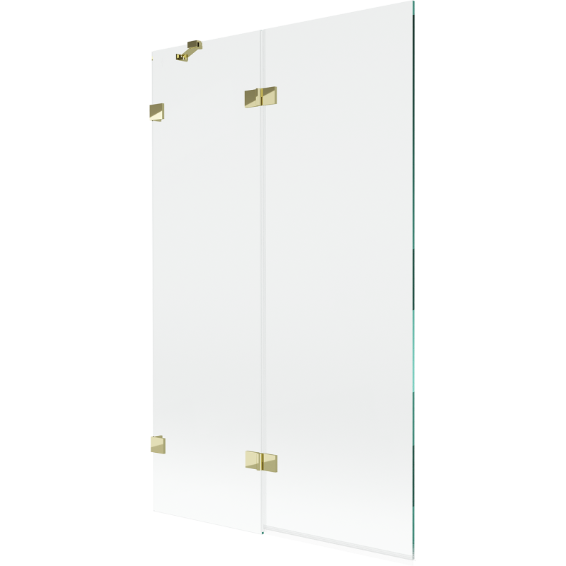 Mexen Lunar 2-panel Left Shower Screen 110 x 150 cm, Transparent, Gold - 897-110-100-50-00-L