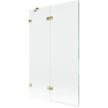 Mexen Lunar 2-panel Left Shower Screen 110 x 150 cm, Transparent, Gold - 897-110-100-50-00-L