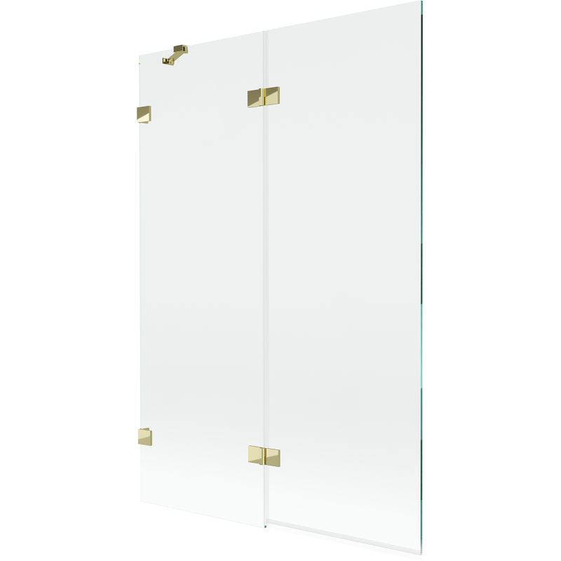 Mexen Lunar 2-panel left-hand bath screen 120 x 150 cm, transparent, gold - 897-120-100-50-00-L