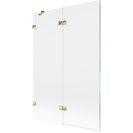 Mexen Lunar left 2-wing shower screen 120 x 150 cm, transparent, gold - 897-120-100-50-00-L