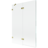 Mexen Lunar left 2-wing shower screen 120 x 150 cm, transparent, gold - 897-120-100-50-00-L