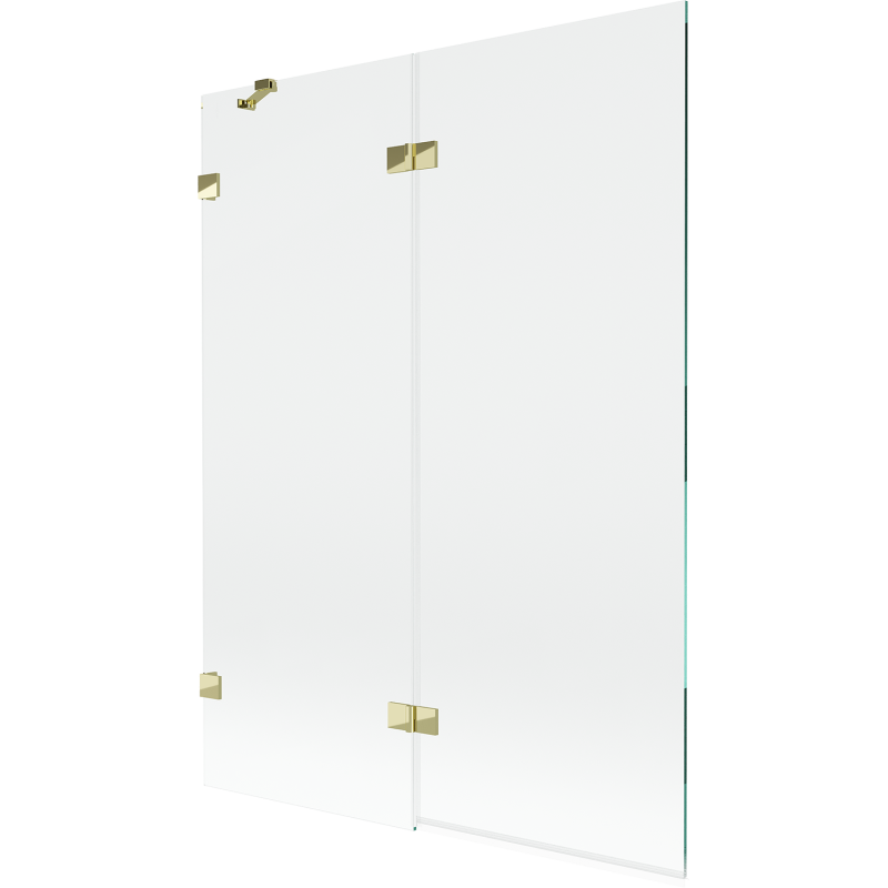 Mexen Lunar 2-panel left bath screen 130 x 150 cm, transparent, gold - 897-130-100-50-00-L