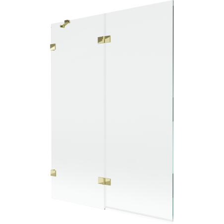 Mexen Lunar 2-panel left shower screen 130 x 150 cm, transparent, gold - 897-130-100-50-00-L