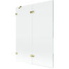 Mexen Lunar 2-panel left bath screen 130 x 150 cm, transparent, gold - 897-130-100-50-00-L