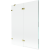 Mexen Lunar 2-panel left shower screen 130 x 150 cm, transparent, gold - 897-130-100-50-00-L