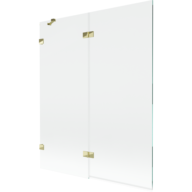 Mexen Lunar 2-wing left shower screen 140 x 150 cm, transparent, gold - 897-140-100-50-00-L
