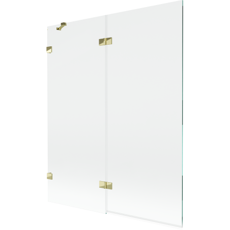 Mexen Lunar 2-panel left shower screen 140 x 150 cm, transparent, gold - 897-140-100-50-00-L