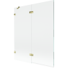 Mexen Lunar 2-panel left shower screen 140 x 150 cm, transparent, gold - 897-140-100-50-00-L