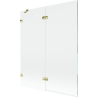 Mexen Lunar 2-wing left shower screen 140 x 150 cm, transparent, gold - 897-140-100-50-00-L