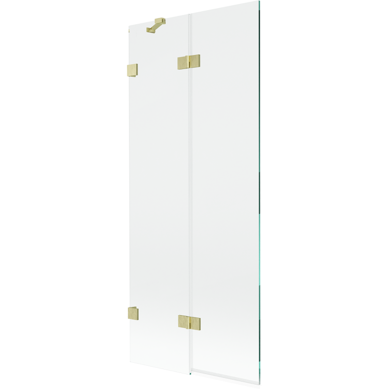 Mexen Lunar 2-panel left shower screen 80 x 150 cm, transparent, brushed gold - 897-080-100-55-00-L