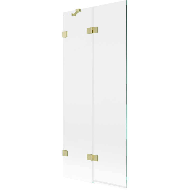 Mexen Lunar 2-wing Shower Screen Left 80 x 150 cm, Transparent, Brushed Gold - 897-080-100-55-00-L