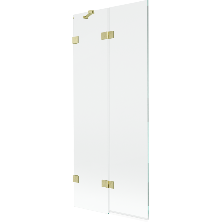 Mexen Lunar 2-panel left shower screen 80 x 150 cm, transparent, brushed gold - 897-080-100-55-00-L