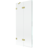 Mexen Lunar 2-wing Shower Screen Left 80 x 150 cm, Transparent, Brushed Gold - 897-080-100-55-00-L