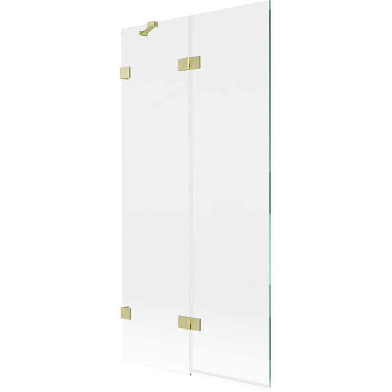 Mexen Lunar 2-wing Left Shower Screen 90 x 150 cm, Transparent, Brushed Gold - 897-090-100-55-00-L
