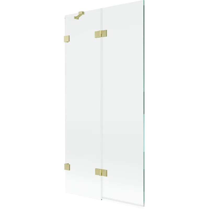 Mexen Lunar 2-wing shower screen left 90 x 150 cm, transparent, brushed gold - 897-090-100-55-00-L