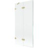 Mexen Lunar 2-wing Left Shower Screen 90 x 150 cm, Transparent, Brushed Gold - 897-090-100-55-00-L