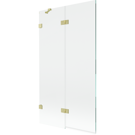 Mexen Lunar 2-panel left-side bath screen 100 x 150 cm, transparent, brushed gold - 897-100-100-55-00-L