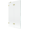 Mexen Lunar 2-panel left shower screen 100 x 150 cm, transparent, brushed gold - 897-100-100-55-00-L