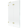 Mexen Lunar 2-panel left-side bath screen 100 x 150 cm, transparent, brushed gold - 897-100-100-55-00-L