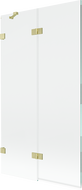 Mexen Lunar 2-panel left-side bath screen 100 x 150 cm, transparent, brushed gold - 897-100-100-55-00-L