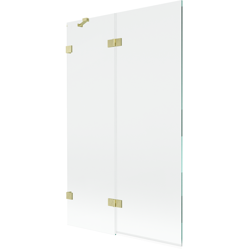 Mexen Lunar 2-panel Left Shower Screen 110 x 150 cm, Transparent, Brushed Gold - 897-110-100-55-00-L