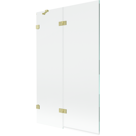 Mexen Lunar 2-panel Left Shower Screen 110 x 150 cm, Transparent, Brushed Gold - 897-110-100-55-00-L