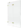 Mexen Lunar 2-panel Left Shower Screen 110 x 150 cm, Transparent, Brushed Gold - 897-110-100-55-00-L