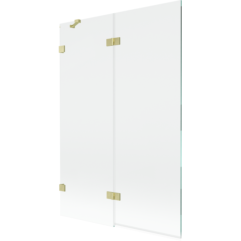 Mexen Lunar 2-panel left shower screen 120 x 150 cm, transparent, brushed gold - 897-120-100-55-00-L