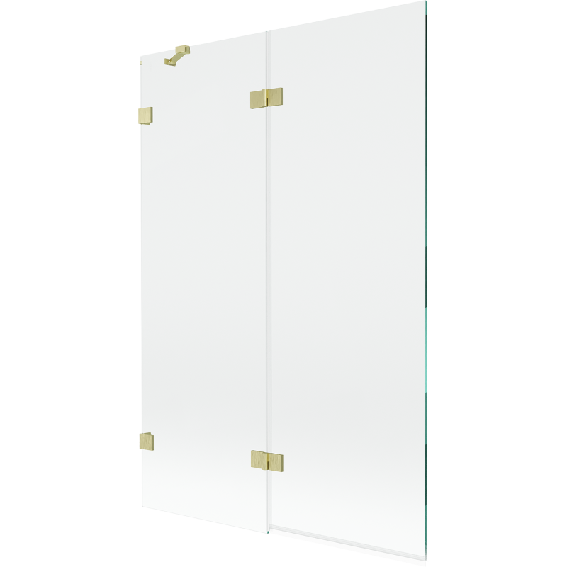 Mexen Lunar two-wing left shower screen 120 x 150 cm, transparent, brushed gold - 897-120-100-55-00-L
