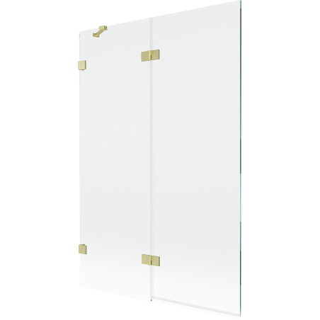 Mexen Lunar 2-panel left shower screen 120 x 150 cm, transparent, brushed gold - 897-120-100-55-00-L