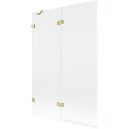 Mexen Lunar two-wing left shower screen 120 x 150 cm, transparent, brushed gold - 897-120-100-55-00-L