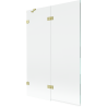 Mexen Lunar 2-panel left shower screen 120 x 150 cm, transparent, brushed gold - 897-120-100-55-00-L