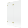 Mexen Lunar two-wing left shower screen 120 x 150 cm, transparent, brushed gold - 897-120-100-55-00-L